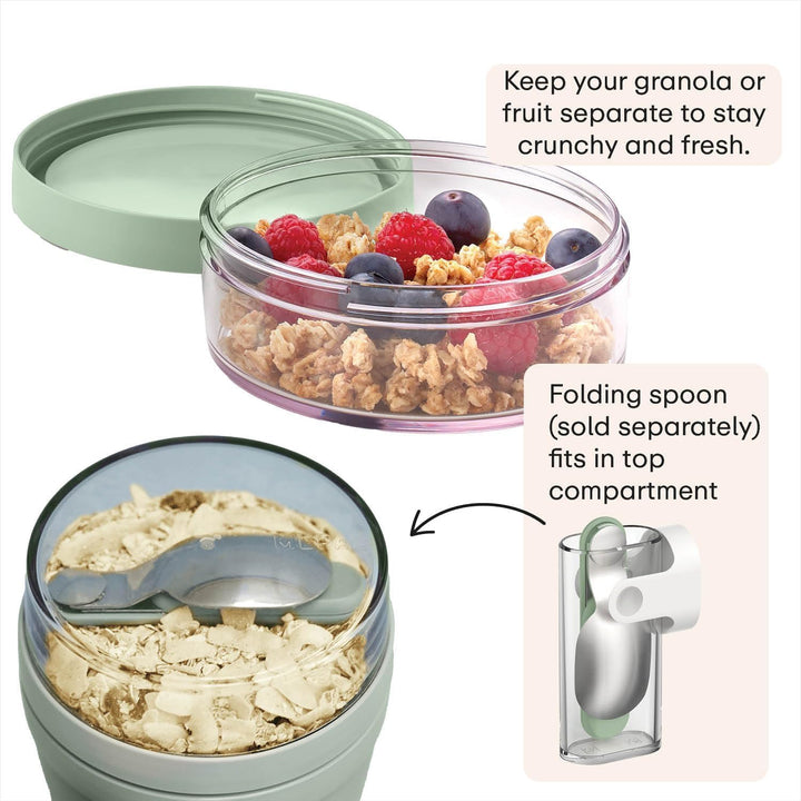 Mepal Müslibecher to go - praktischer Joghurtbecher - Unterteilung für Joghurt &amp; Müsli - Geeignet fü