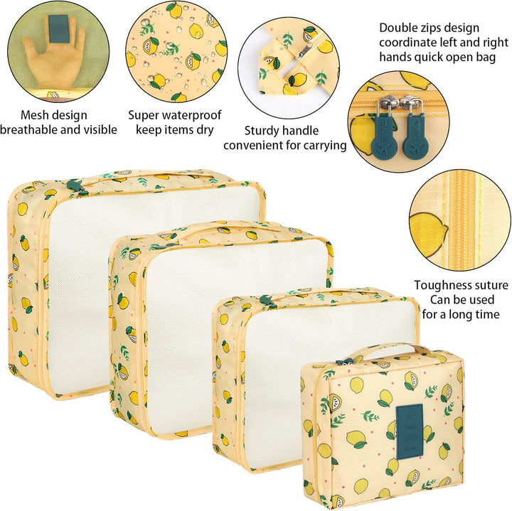 Coolzon Packing Cubes Koffer Organizer, 8 Stück Kofferorganizer Packtaschen Packwürfel mit Schuhbeut