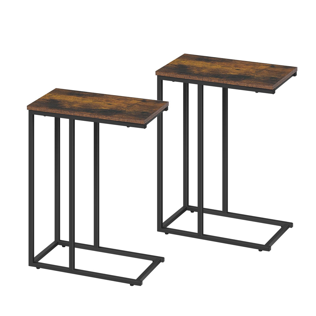 WOLTU Beistelltisch 2er Set Kaffeetisch Couchtisch Sofatisch Nachttisch Betttisch Laptoptisch, Geste