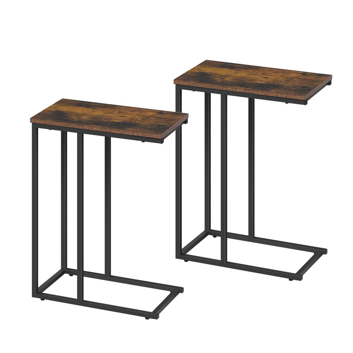 WOLTU Beistelltisch 2er Set Kaffeetisch Couchtisch Sofatisch Nachttisch Betttisch Laptoptisch, Geste