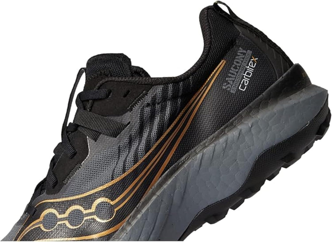 Saucony Herren Endorphin EdgeTraillaufschuh 41 EU Schwarz Goldstich, 41 EU Schwarz Goldstich