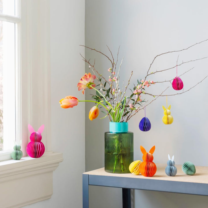 REMEMBER Baumschmuck Oval Nr 2, 6er Set, H 7 cm, Ø 6 cm – Dekorative Weihnachtsanhänger aus Papier f