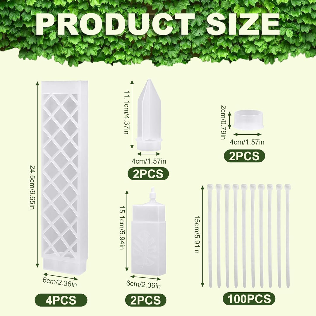 GROOFOO Moosstab für Monstera Rankhilfe – 66,5cm Kletterhilfe Set mit 4 Moosstäben Transparent + 2 G