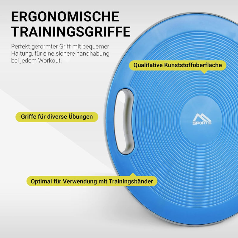 MSPORTS Balance Board Premium 40 cm Durchmesser inkl. Übungsposter und Work Out App GRATIS - Therapi