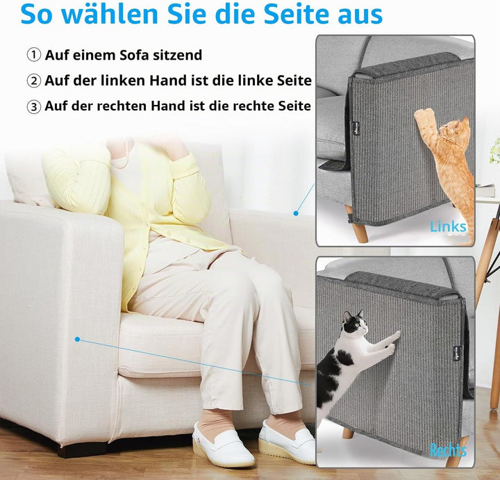 NATUYA Kratzschutz Sofa Katze Möbelschoner von Katzen - Katzenmöbel Schutz,Kann entfernt Werden, ohn