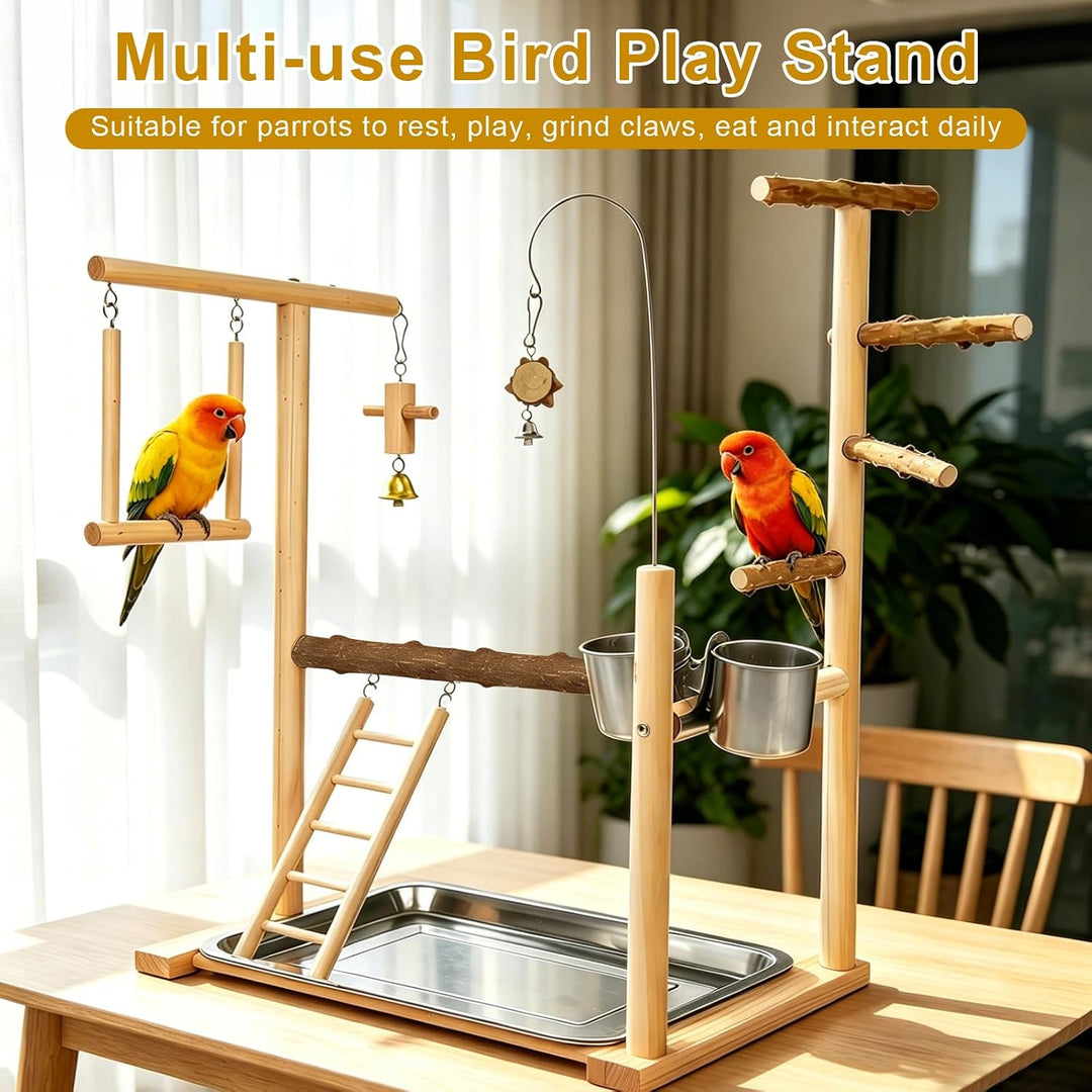 Grosses Wellensittich Spielplatz, Holz Vogel Spielplatz, Vogelspielplatz mit Feeder, Vogelbaum für W