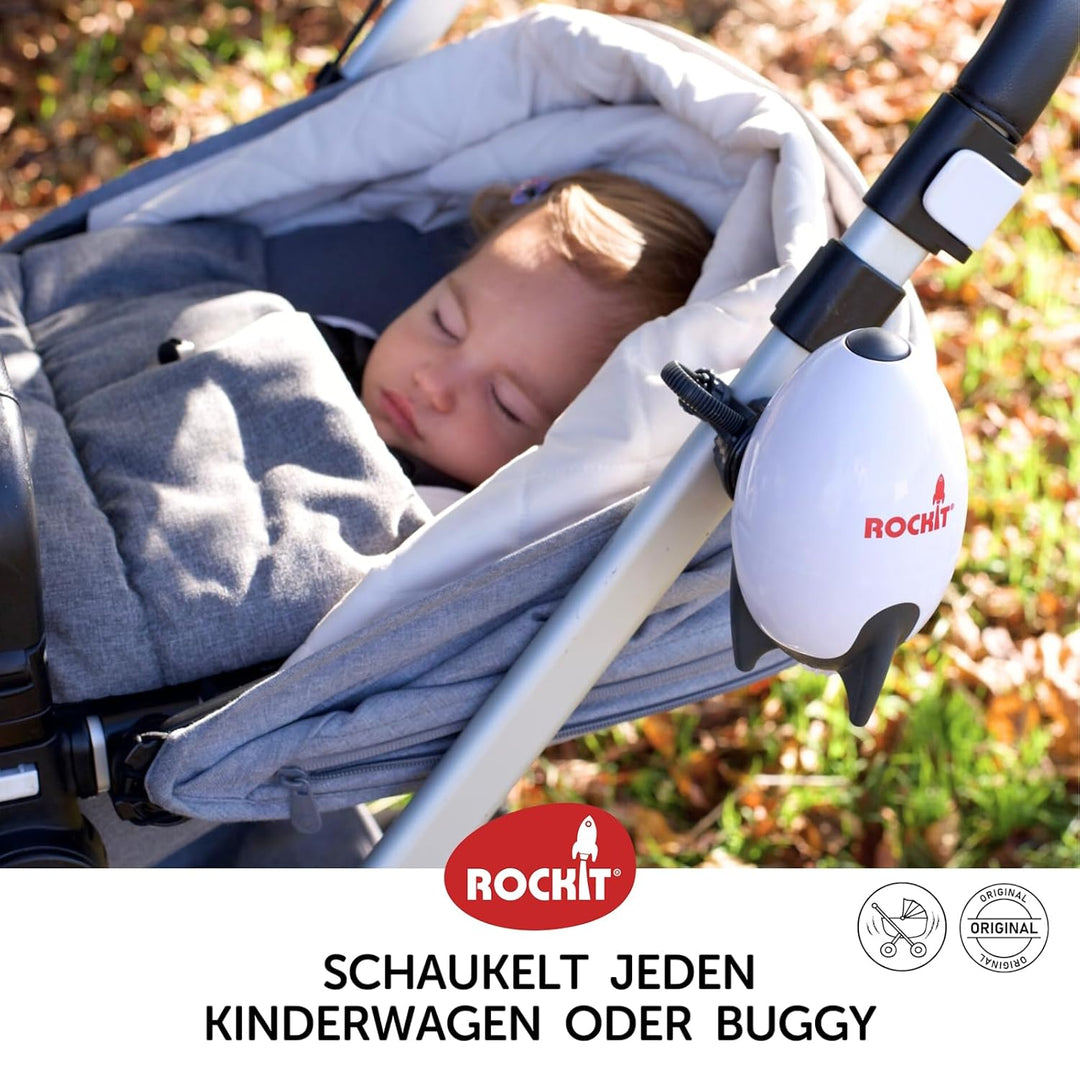 ROCKIT Kinderwagenschaukler SET -Das Original- Einschlafhilfe Baby wiederaufladbar (USB), stufenlos