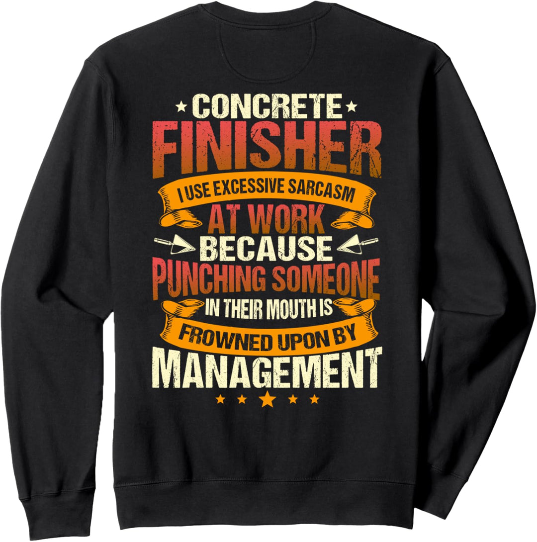 Konkretes Finisher-Design auf der Rückseite der Kleidung Sweatshirt