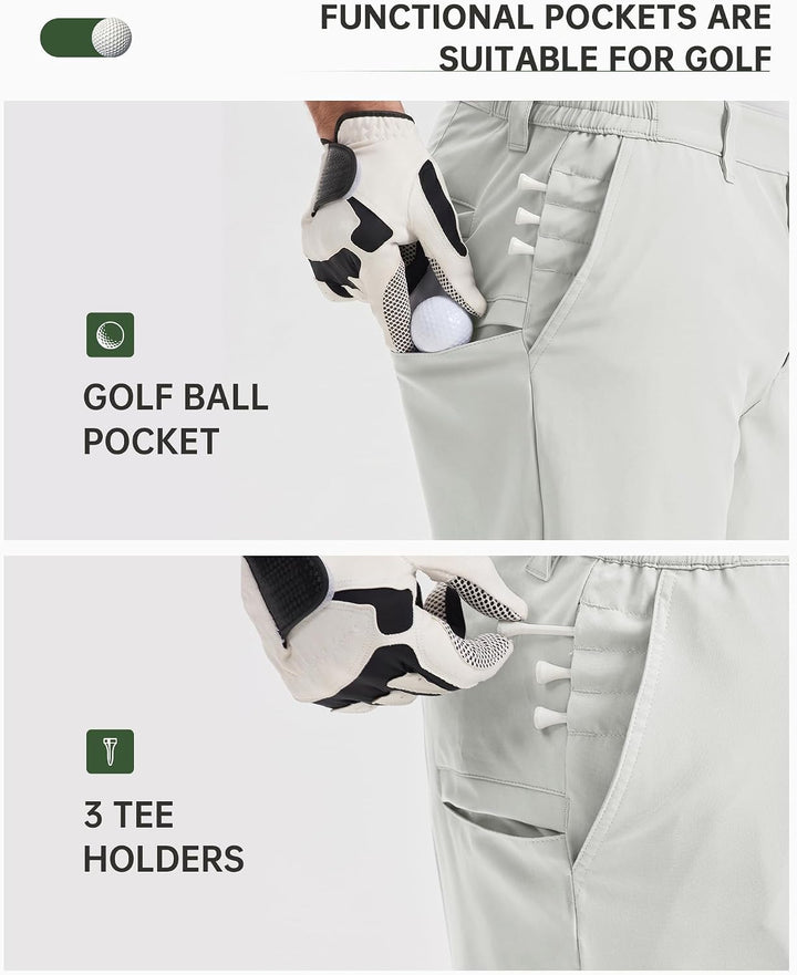 33,000ft Herren Golf Shorts Stretch Bermuda Shorts UPF 50+ Leichte Kurze Golfhose Chino Shorts Summe