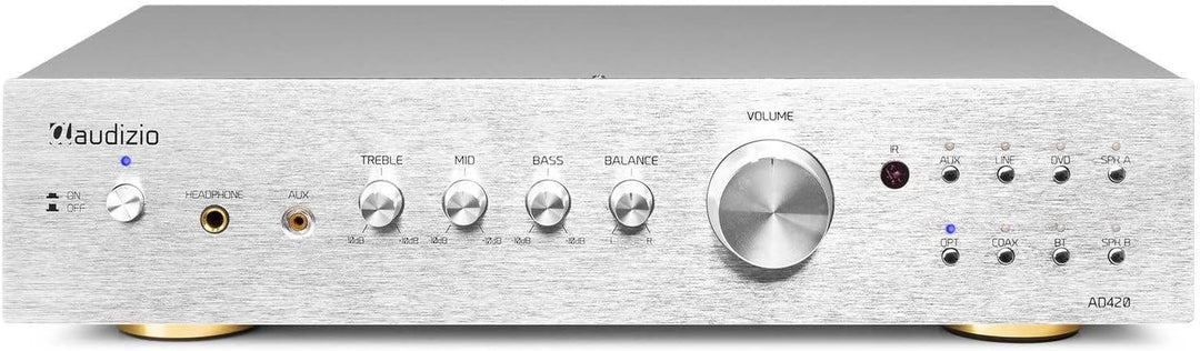 Audizio AD420B - 4 Kanal Verstärker mit Bluetooth, 4 x 100 Watt, mit Fernbedienung, 2.1 kompatibel,