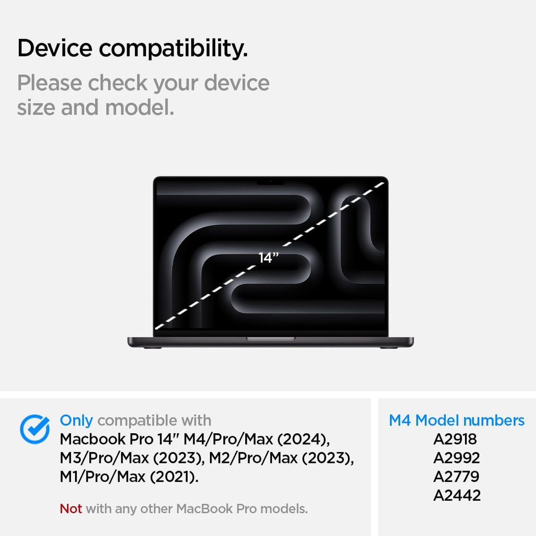 Spigen Rugged Armor Hülle MacBook Pro 14" Zoll Case Kompatibel mit M3 / M3 Pro / M3 Max / M2 Pro / M