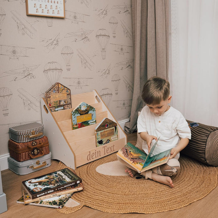 MAMOI® Bücherregal Kinder personalisiert mit Name – Kinderregal, Bücher-Organizer für Kinderzimmer M