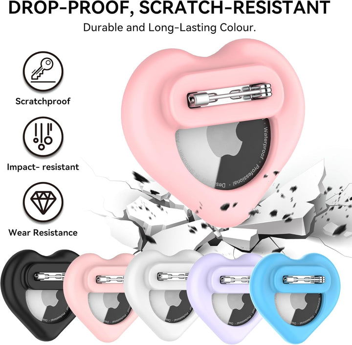 DDJ AirTag Kinder-Schutzhülle, 4er-Pack für Apple AirTag Tracker-Halter mit unsichtbarem Pin, Anti-V
