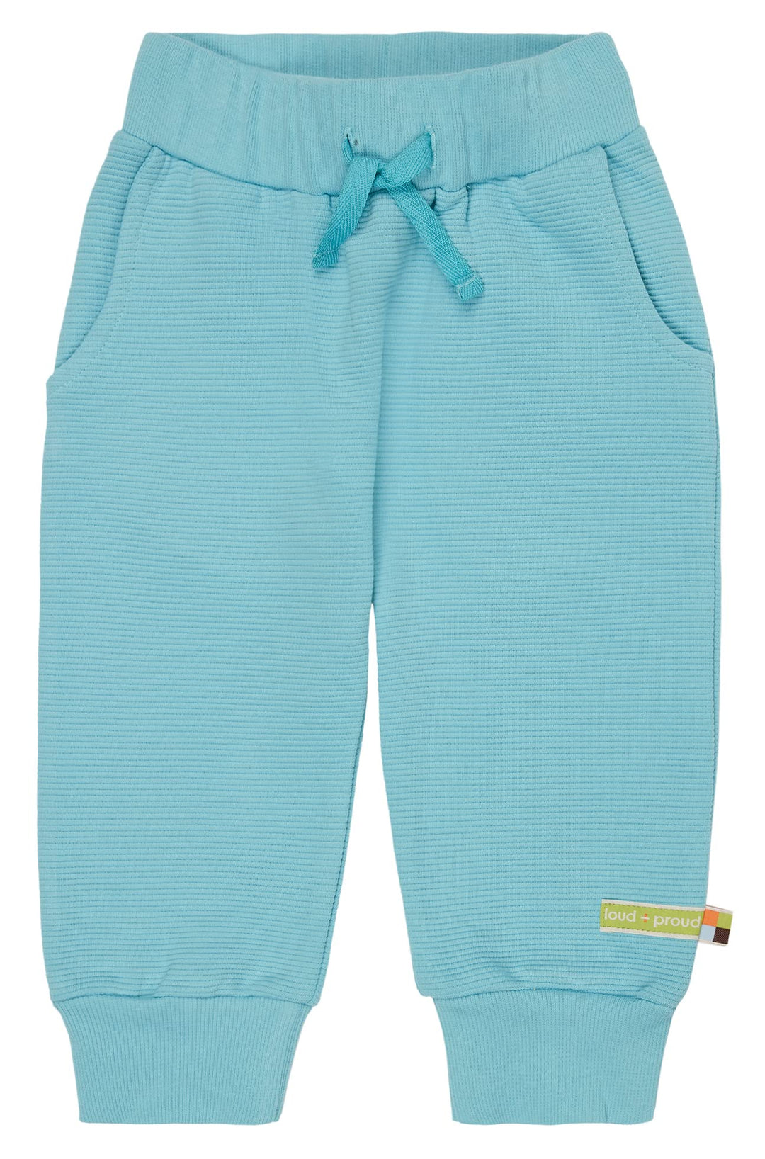 loud + proud Unisex Hose Rippenstruktur, GOTS Zertifiziert Tierdruck Print 62-68 Cyan, 62-68 Cyan