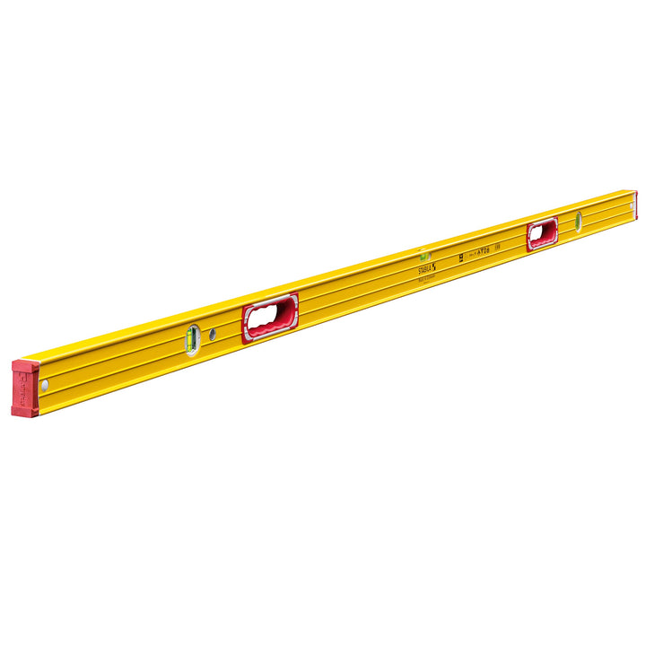 STABILA Wasserwaage Type 196-2, 200 cm, extrasteifes Alu-Profil, 1 Horizontal-Libelle, 2 Vertikal-Li