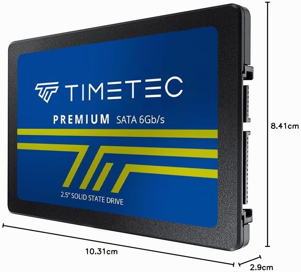 Timetec SSD 3D NAND TLC SATA III 6 Gb/s 2,5 Zoll 7 mm(0,28 Zoll) 200 TBW Lesegeschwindigkeit Bis zu
