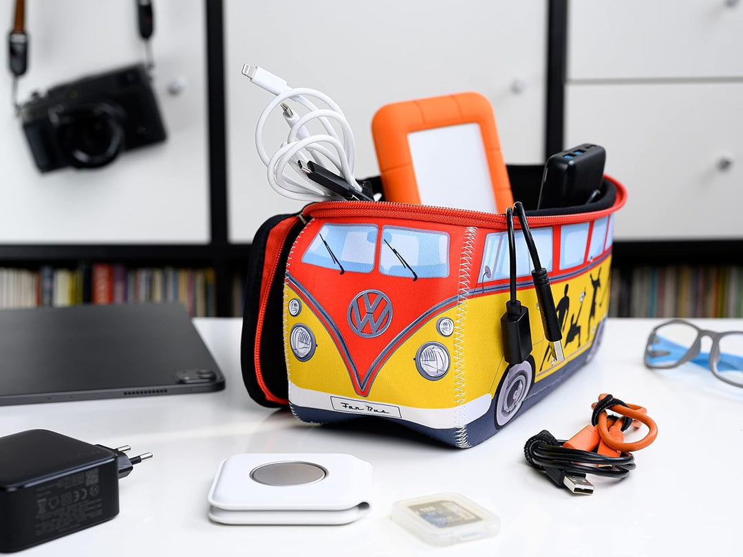 BRISA VW Collection - T1 Bulli Bus Kulturbeutel Kosmetiktasche | Volkswagen Universaltasche Waschbeu
