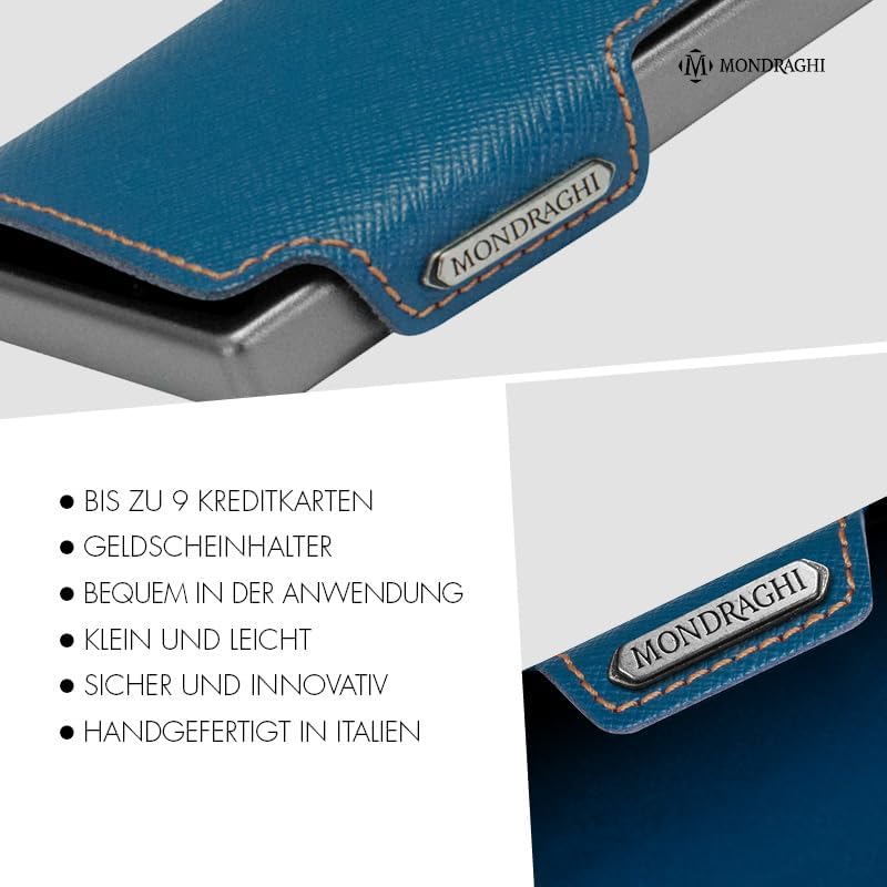 Mondraghi Basic Outlet - Mini-Wallet Ultraleichte Geldbörse mit Narbenleder. Kleiner Geldbeutel mit