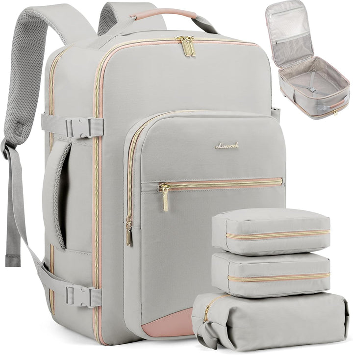 LOVEVOOK Handgepäck Rucksack Flugzeug, 30L Gross Reiserucksack Damen Kofferrucksack, Wasserdicht Rei