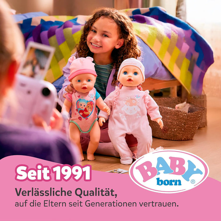 BABY born Waschbecken - Puppenwaschtisch inkl. Zahnbürste &amp; Seifenspender - Mit echtem Wasser - Benö