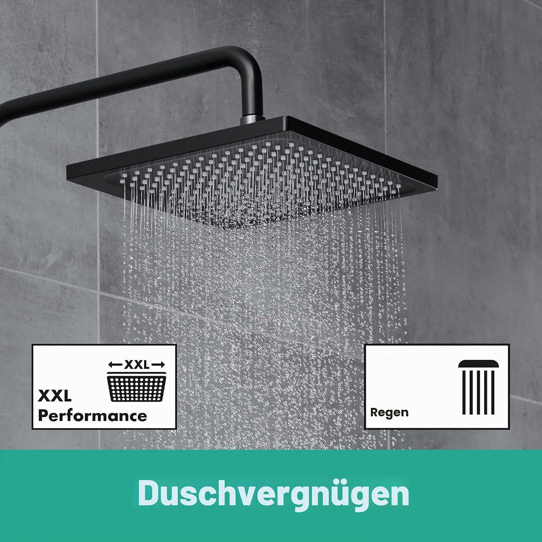 hansgrohe Duschkopf Crometta E, Kopfbrause wassersparend, Regendusche mit 1 Strahlart, Mattschwarz M