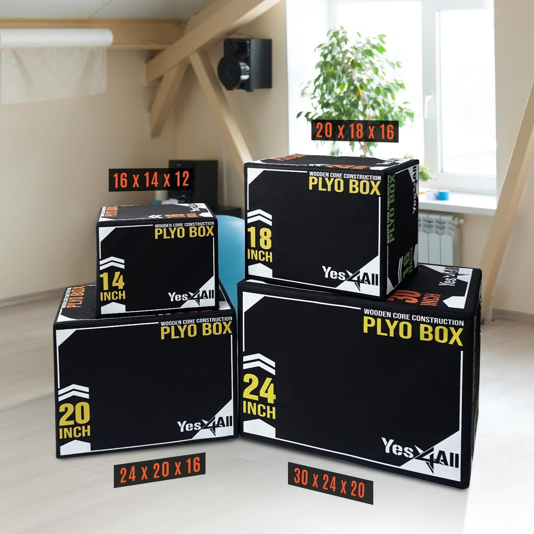 Yes4All 3 in 1 Soft Plyo Box mit Holzkern, Sprungbox, Plyometric Box Plattform für Sprungtraining, H