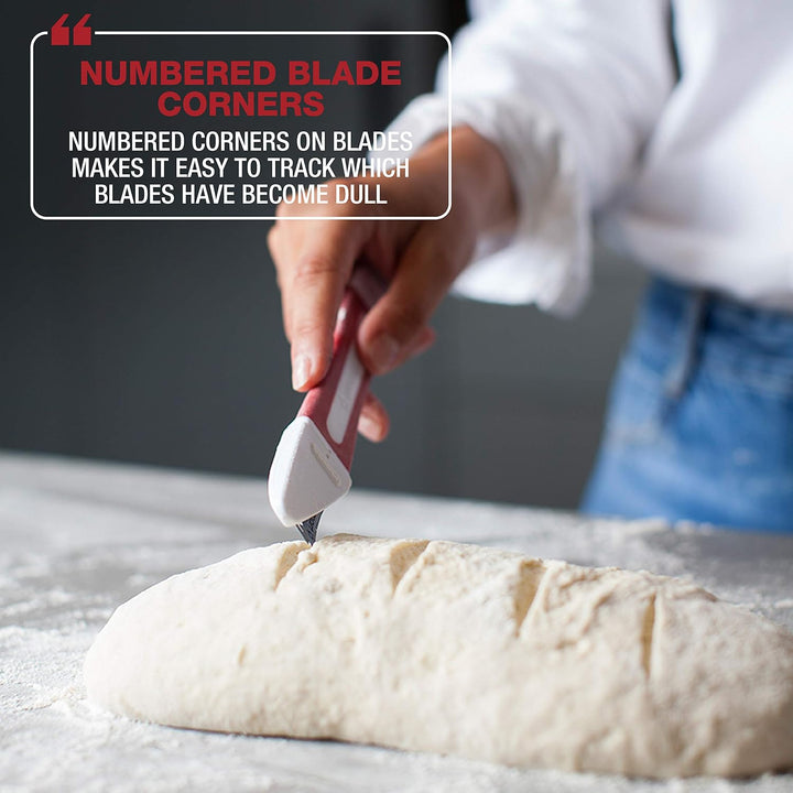 Breadsmart Artisan Bread Making Kit - 5 PC-Backzubehör-Satz - Lame, Schaber, Schneebesen, Baumwollei
