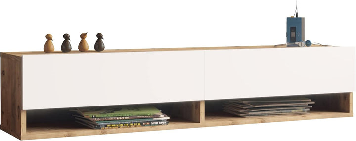 [en.casa] TV Board Laitila TV Schrank mit 2 Ablagen 2 Schranktüren Lowboard Fernsehtisch 140 x 31,5