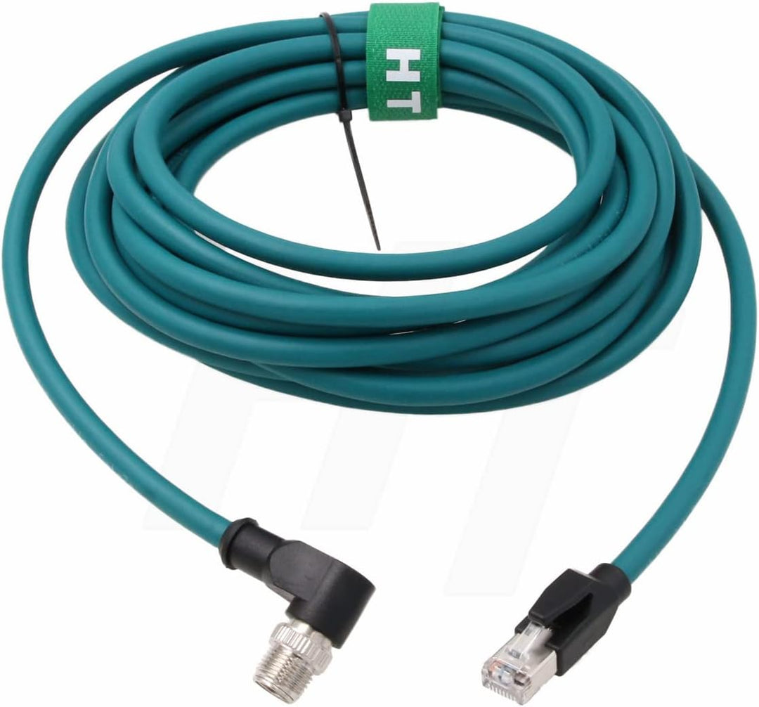 HangTon M12 Ethernet 8 Pole X-Code RJ45 Kabel für Cognex Industriekamera Sensor, rechtwinklig 90 Gra