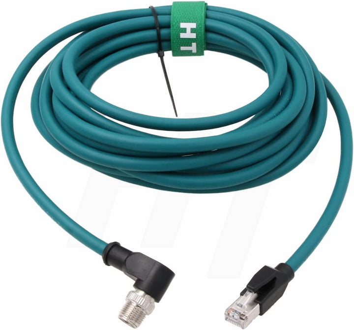 HangTon M12 Ethernet 8 Pole X-Code RJ45 Kabel für Cognex Industriekamera Sensor, rechtwinklig 90 Gra