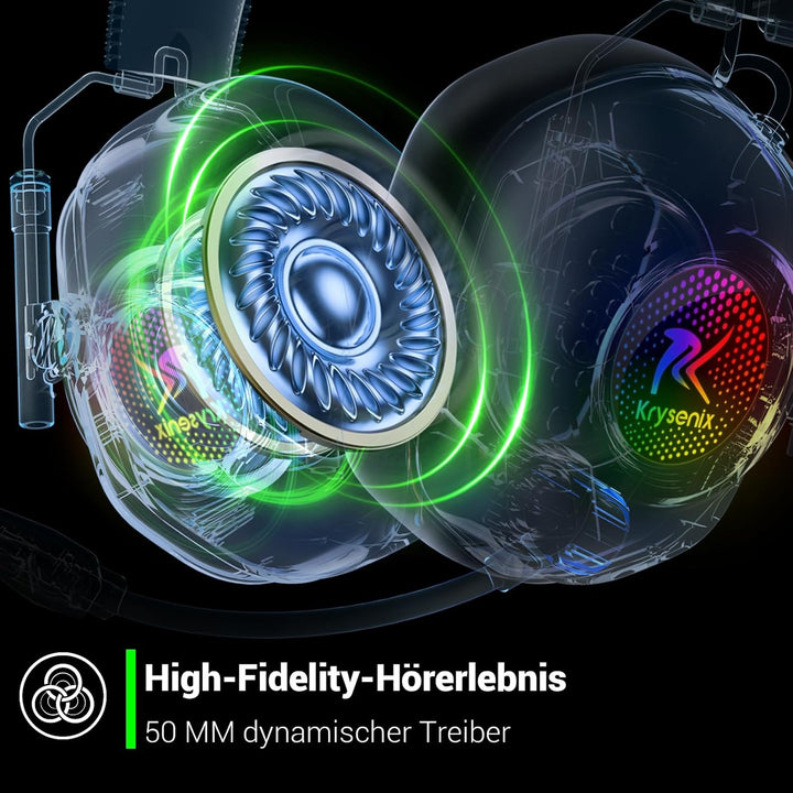 KGH2 Gaming Headset Wireless für PS4, PS5, PC, Mac, Switch, 2.4GHz Gaming Headset mit Mikrofon, Falt