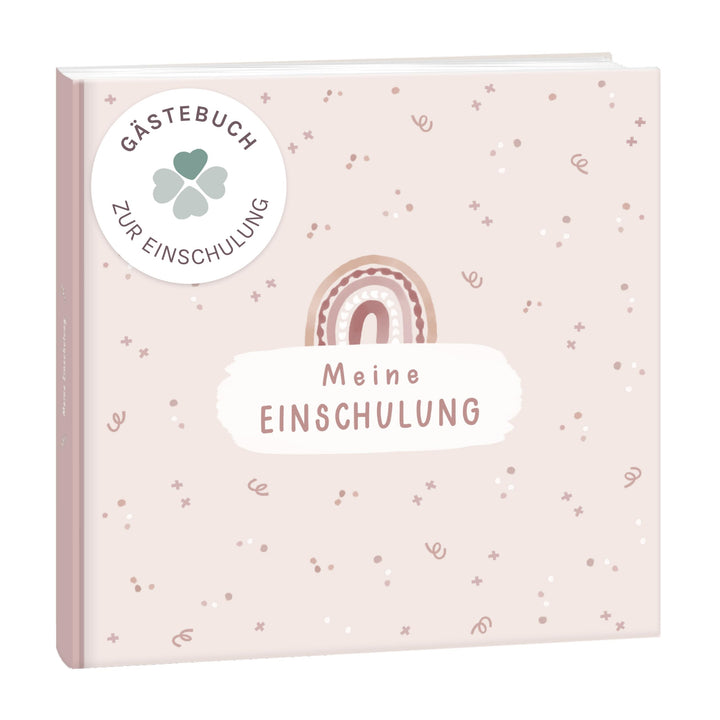 mintkind® Gästebuch Einschulung Boho, Einschulungsbuch mit Regenbogen, Erinnerungsbuch 1. Schultag,