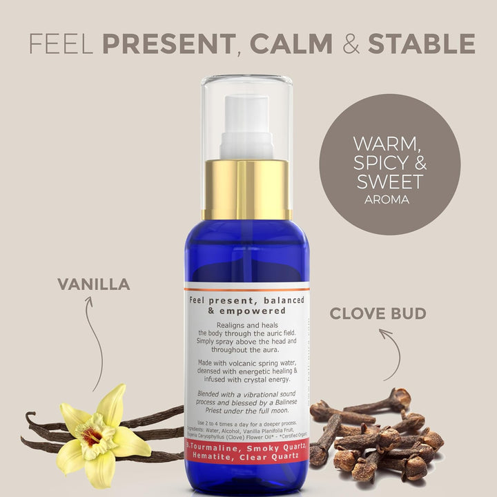BALIPURA - "Grounding Reinigendes, Heilendes Aura Spray - Natürlich Angereicherte Aura - Kristalle U