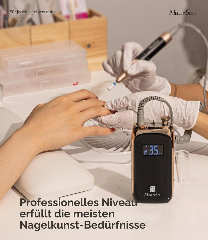 MelodySusie Professioneller elektrischer Nagelbohrer, wiederaufladbare Nagelfeilen für Acrylnägel, k