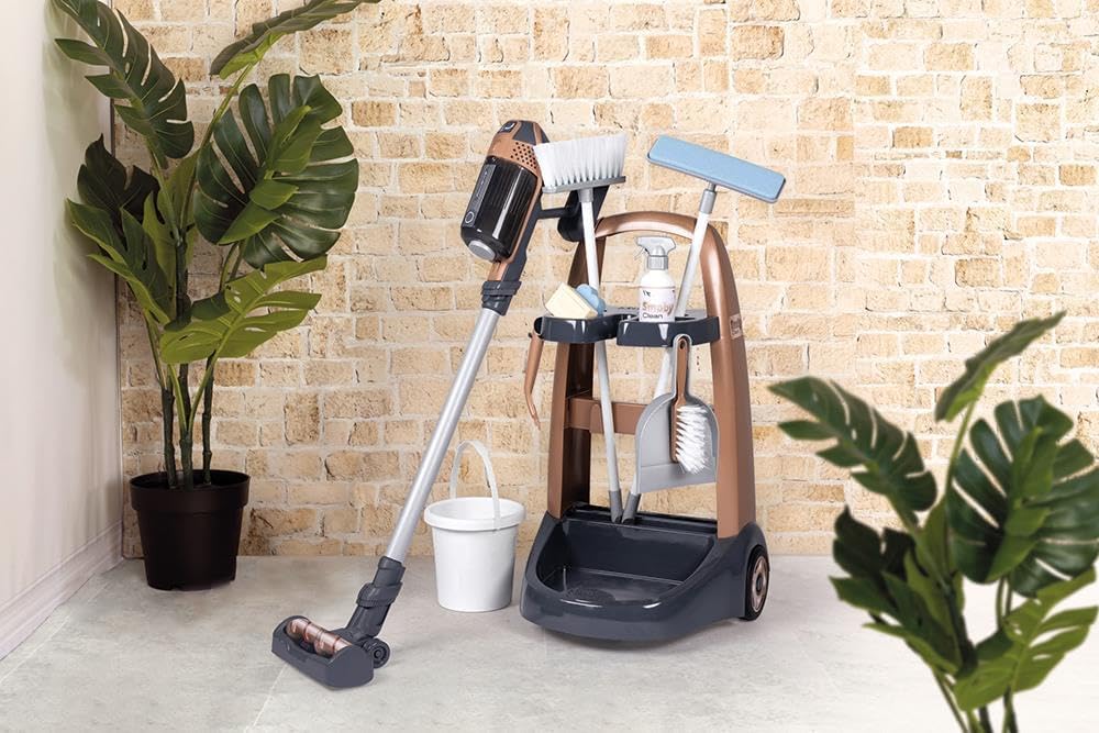 Smoby Spielzeug Putzwagen mit Handstaubsauger und Zubehör.