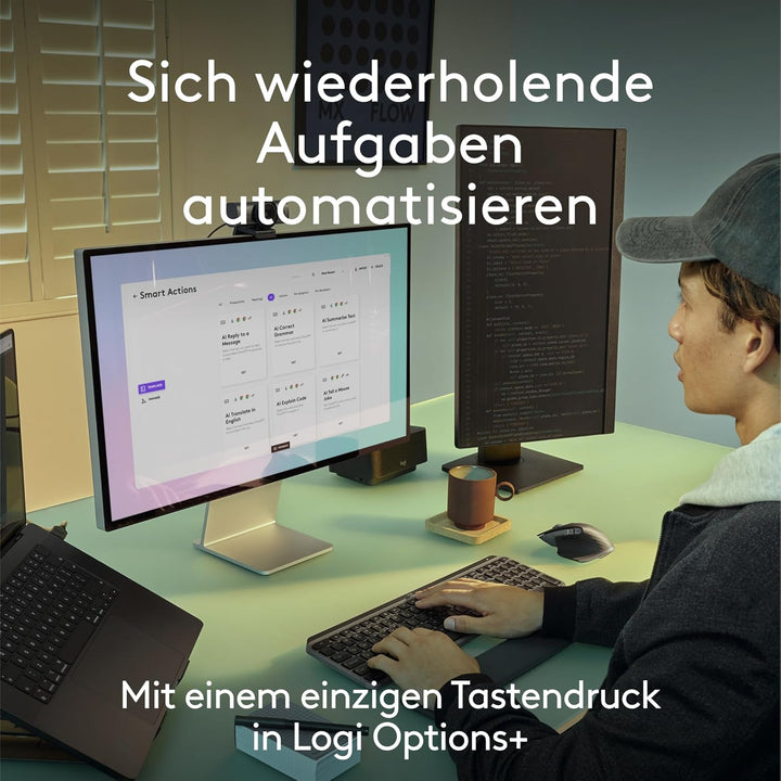 Logitech MX Master 4 for Mac, ergonomische Bluetooth-Maus mit fortschrittlichem haptischem Feedback,