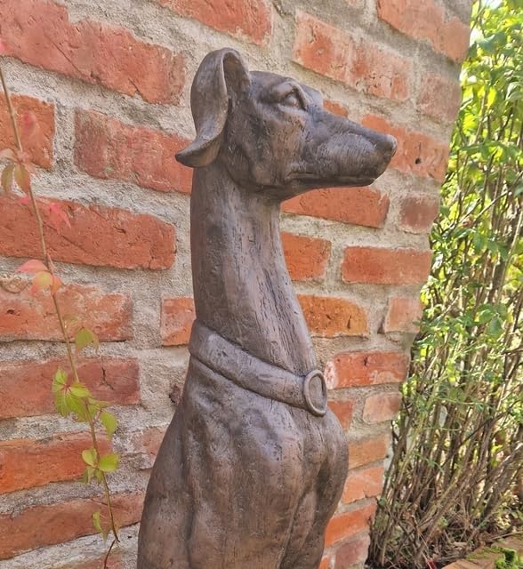 Generisch TORWÄCHTER Statue WINDHUND Hund 76cm HOCH GARTENFIGUR TÜRDEKO GARTENDEKO NEU WO-1646