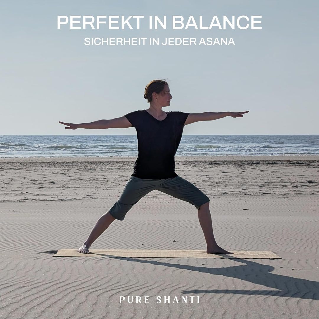 PURE SHANTI Yogamatte aus Jute &amp; Naturkautschuk | Nachhaltige Jute-Matte | 100% Naturmaterial | Ruts