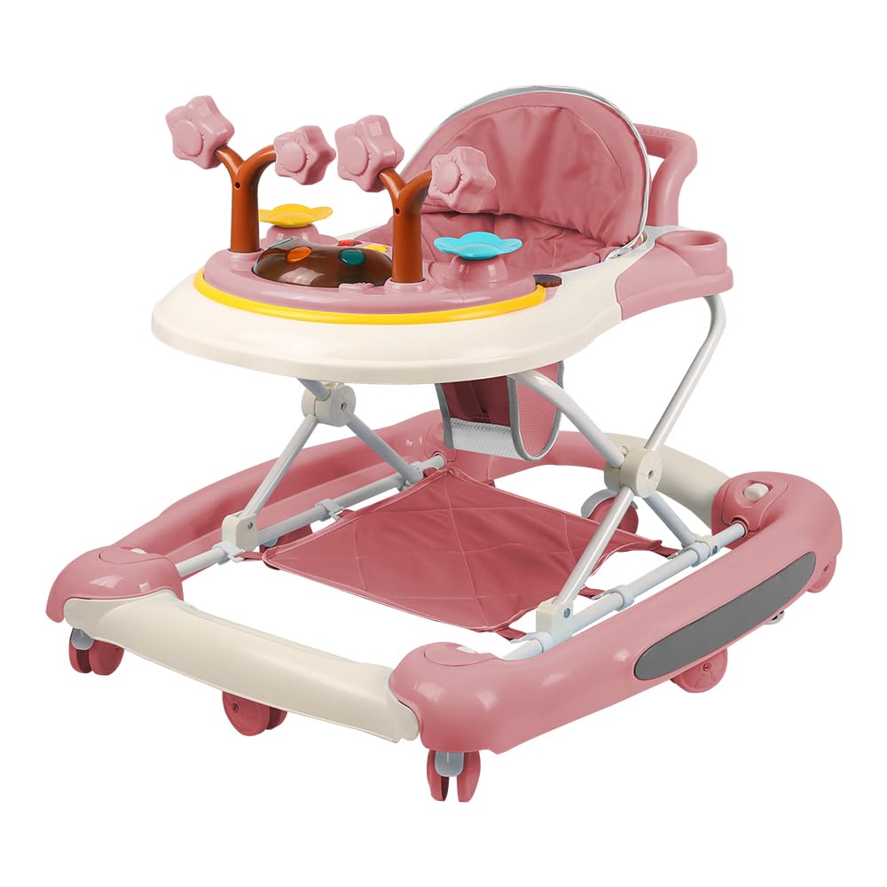 Baby Lauflernhilfe, Baby Walker Höhenverstellbar, Überrollsicherer Lauflernwagen mit Leisen 360°-Lau