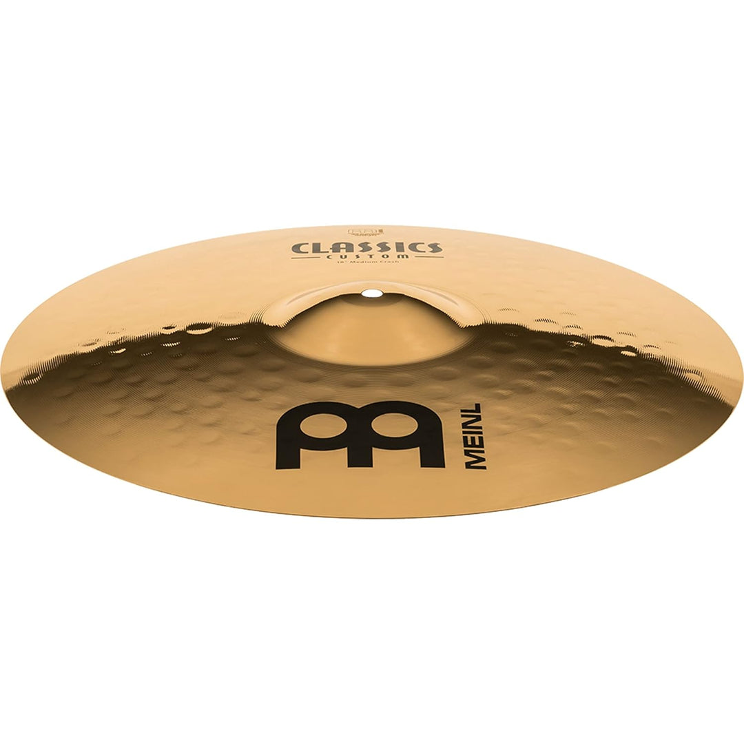 Meinl Cymbals Classics Custom Brilliant Crash Medium 18 Zoll (Video) Schlagzeug Becken – Paar – (45,