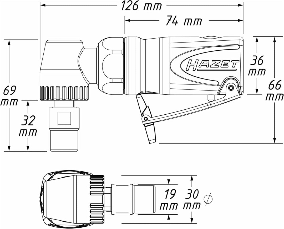 Hazet 9032M-5 Mini-Stabschleifer, abgewinkelt