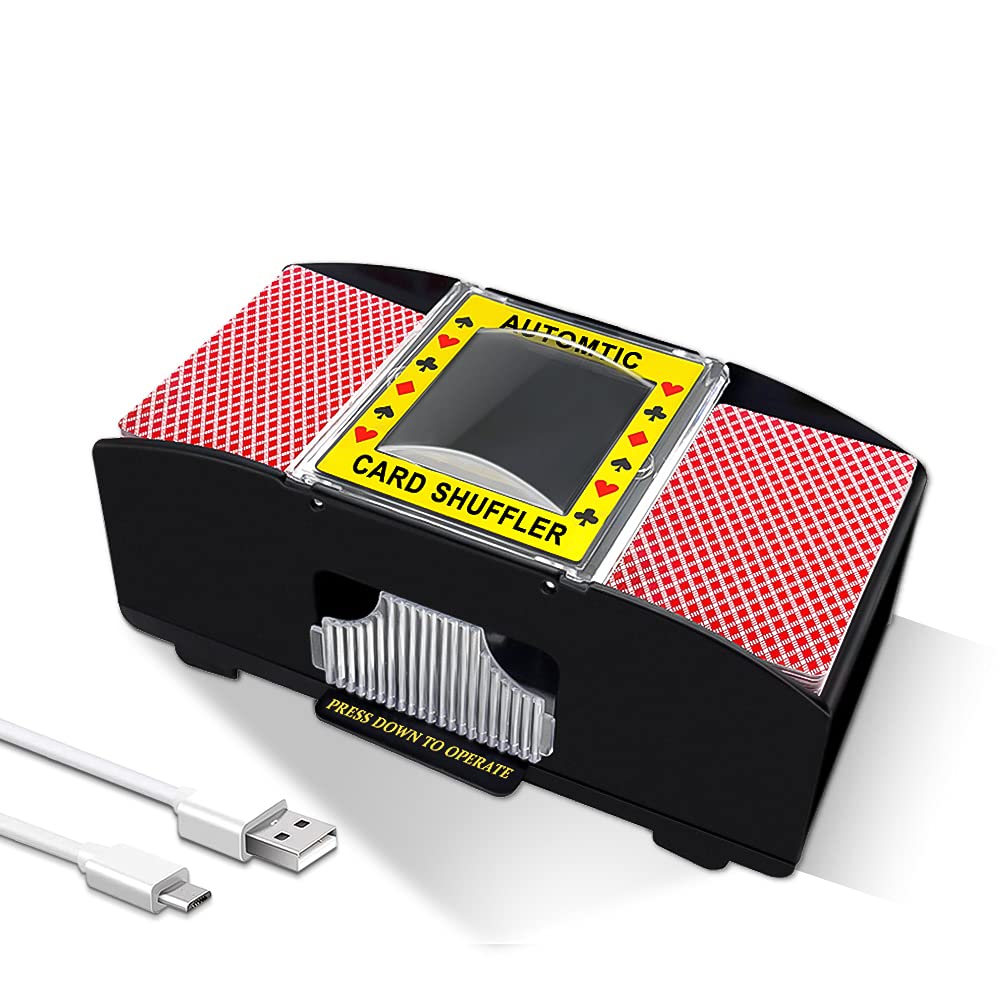 Ni-SHEN automatischer Kartenmischer für 2 Decks, USB-/batteriebetrieben, elektrischer Kartenmischer