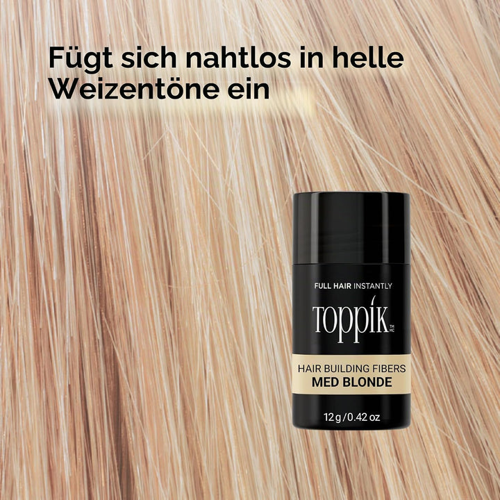 TOPPIK Hair Building Fibers Medium Blonde, 1er Pack (1 x 27.5g)