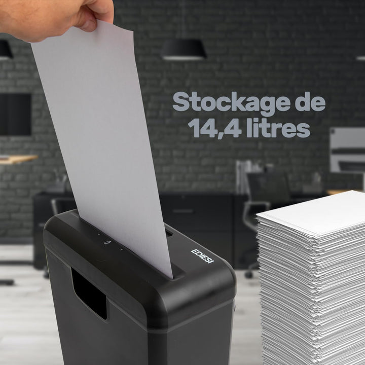 Ediesi, Aktenvernichter, für Haus und Büro, Papierschredder, Bis zu 6 Blatt, für Kreditkarten, CDs u