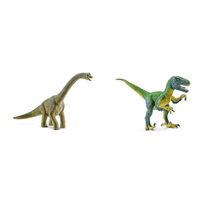 SCHLEICH 14581 Brachiosaurus, für Kinder ab 5-12 Jahren, Dinosaurs - Spielfigur & 14585 Velociraptor