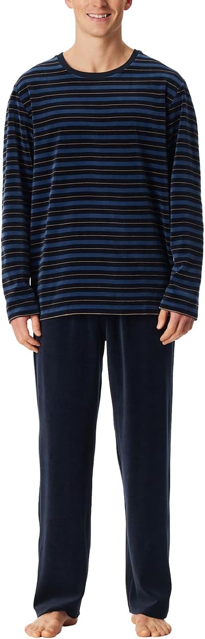 Schiesser Herren Schlafanzug lang - Nightwear Set 48 Nachtblau_182023, 48 Nachtblau_182023