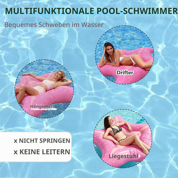 Luftmatratze Pool Seestern 150cm, Rosa Sternförmige Schwimmliege, Erwachsene Luftmatratze Wasser, Au