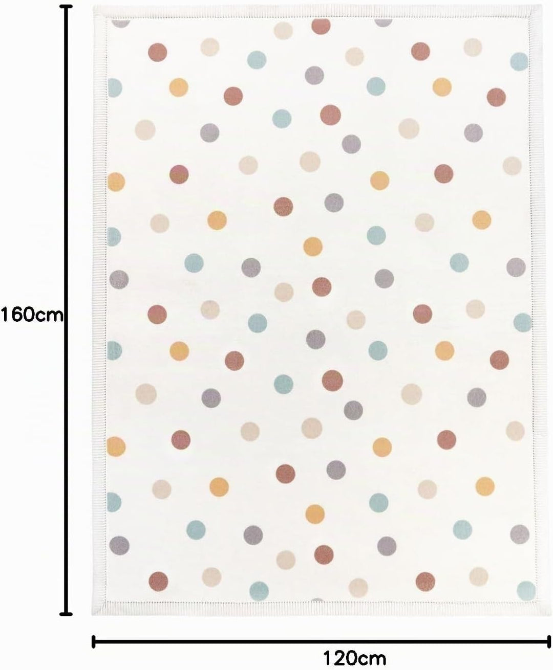 TT Home Waschbarer Teppich Krabbelmatte Babyzimmer Kinder rutschfest Flauschig Punkte, Farbe:Blau Ge