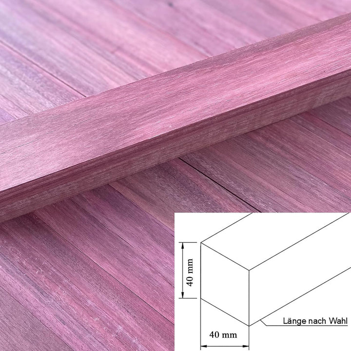ECI Purple Heart Amaranth Kantel 40 x 500 mm Drechsel-Holz Ton Klang Violett Holz 40 x 40 x 500 mm,
