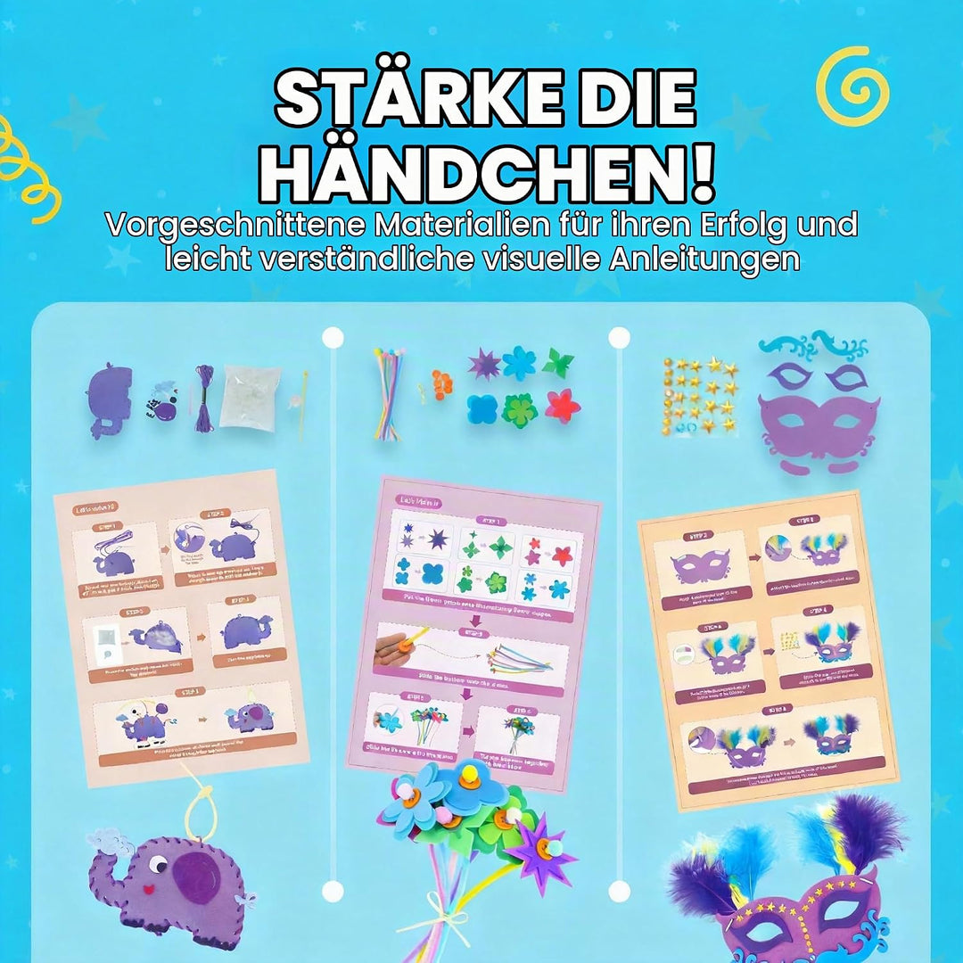 QuTZ Bastelsets für Kinder, 10-in-1-Bastelkasten für Kleinkinder, Bauprojekte leuchten, schweben, tr